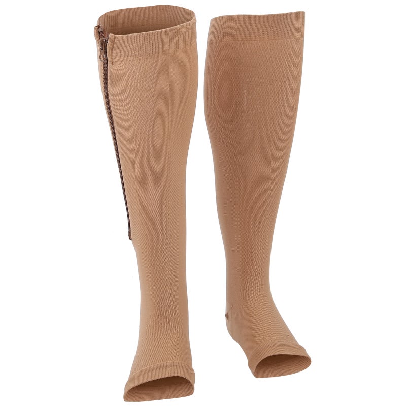 Zipper Compression Socks XXL - High-Quality Fabric Smooth Zipper Easy Wear for Swelling Relief Varicose Veins Long Standing Sitting Exercise Recovery - Image 3