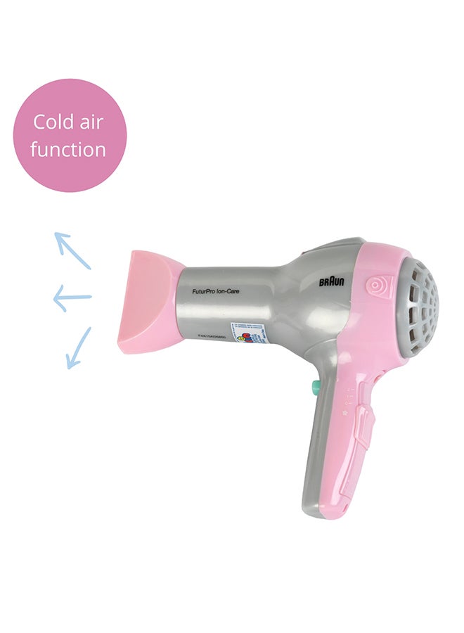 Braun Hairdryer With Diffuser And Brush, With Battery-Powered Hairdryer I Lots Of Hairdressing And Styling Accessories I Gift Toys For Girls I Toy For Children Aged 3 Years And Up