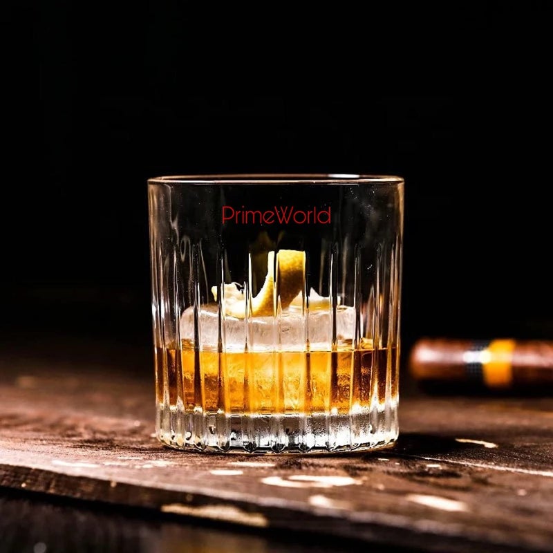 PrimeWorld كؤوس ويسكي كريستالية أوروبية نيويورك مجموعة من 6 قطع - 300 مل زجاج بار للشرب بوربون، ويسكي، سكوتش، كوكتيلات، كونياك - كؤوس كوكتيل قديمة الطراز - Image 5