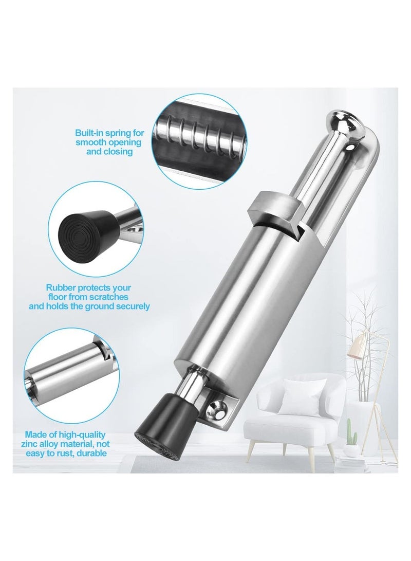 SOLARAE Kick Down Door Locks Stopper Holder Spring Loaded Adjustable Stainless Steel Heavy Duty Door Holder Step On Door Stopper Retainer Zinc Alloy Soft Rubber Foot for Garage Gate Office Home - Image 5