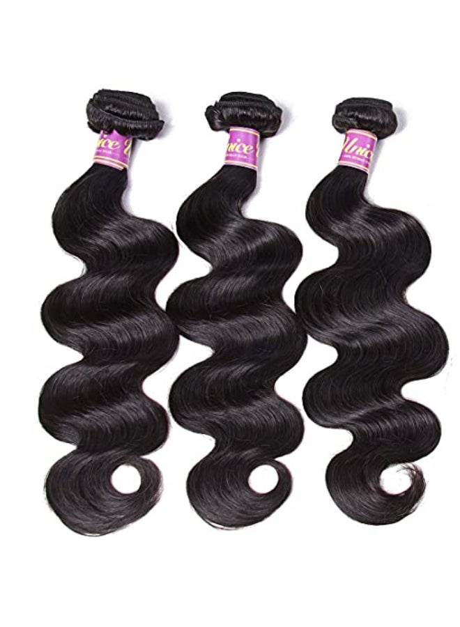Unice Hair 14 16 18 20inch Brazilian Body Wave 4 bundles 100 Real Unprocessed Virgin Human Hair Extensions Natural Black Color - Image 4