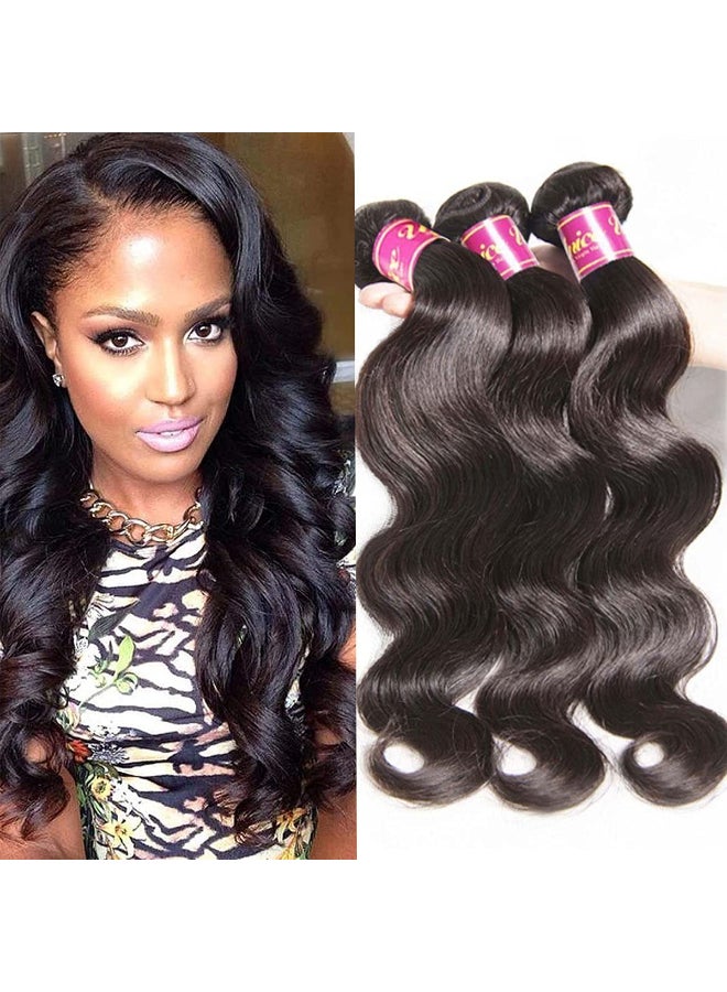 Unice Hair 14 16 18 20inch Brazilian Body Wave 4 bundles 100 Real Unprocessed Virgin Human Hair Extensions Natural Black Color - Image 3