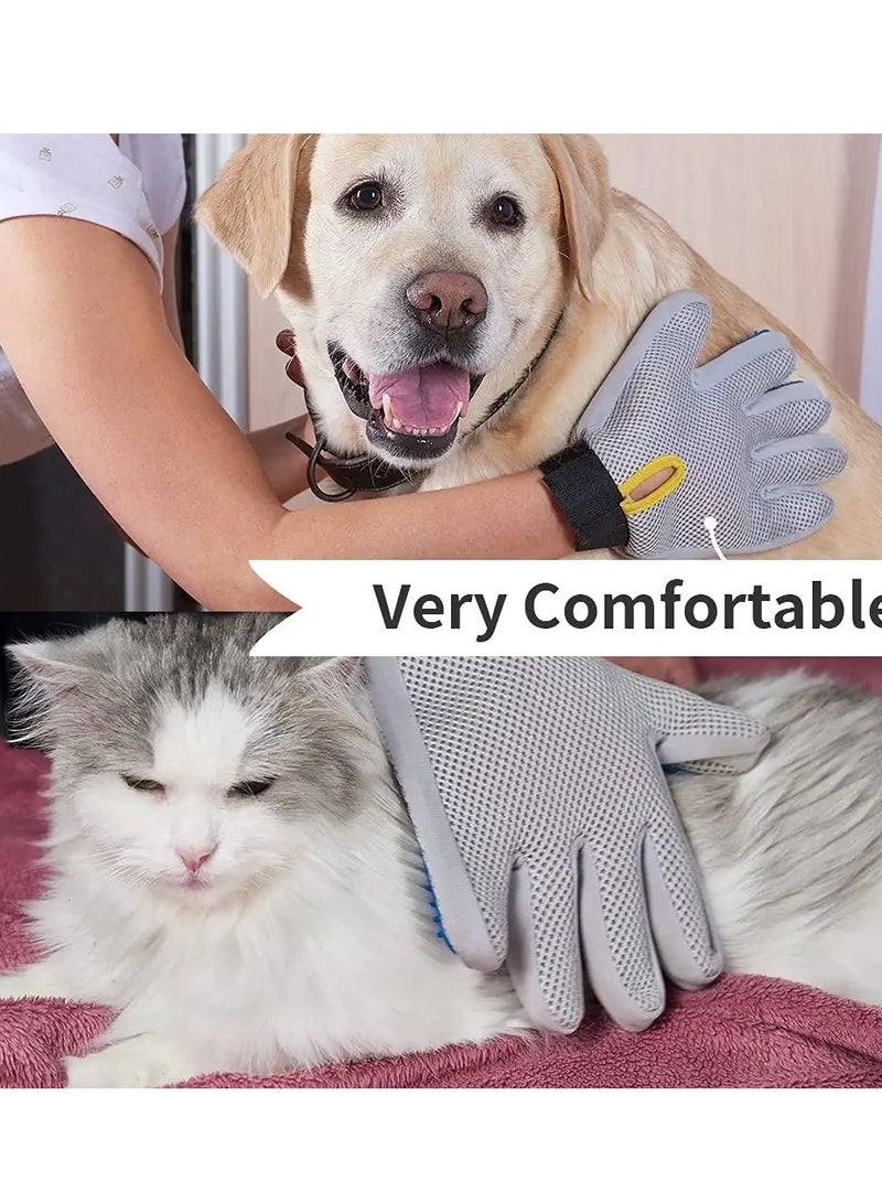 Pet Grooming Gloves - Effective Hair Remover and Massage Mitt for Cats, Dogs, Rabbits, and Horses; Ideal Deshedding Brush for Long or Short Fur Bathing. - Image 3