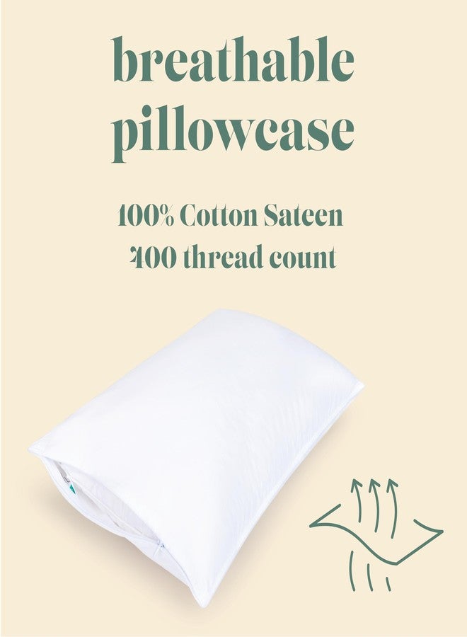 ComfyDown Pillowcase for Toddler & Travel Pillows - 2 Pack - Breathable, 100% Cotton, 400 Thread Count, Zipper Closure - Made in USA - 12"x16" - Image 2