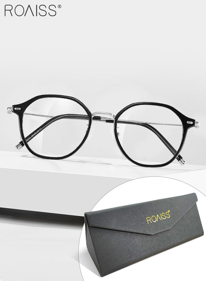 roaiss Blue Light Blocking Glasses Blue Light Filter Computer Reading Gaming TV Phones Round Eyeglasses Fashion Anti Eyestrain Headache Eyewear for Women Men - Image 1