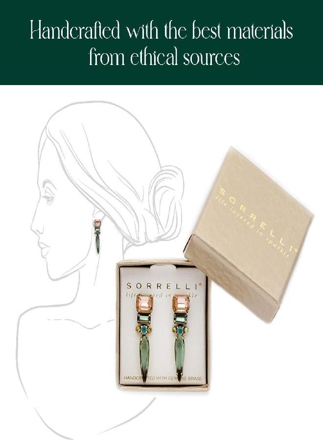 Sorrelli Sorrelli Spiked Drop Earrings, Rhinestone Dangling Earring, Vintage Inspired Crystal Studs, Pierced, Antique Gold-Tone Finish, Legacy Stone Pop  - Image 2