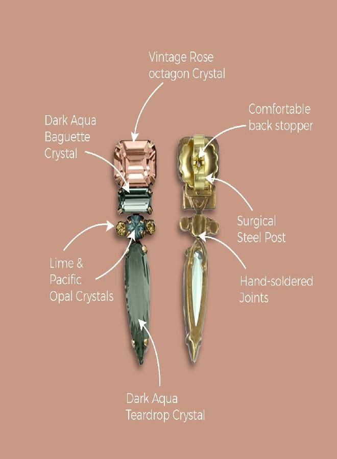 Sorrelli Sorrelli Spiked Drop Earrings, Rhinestone Dangling Earring, Vintage Inspired Crystal Studs, Pierced, Antique Gold-Tone Finish, Legacy Stone Pop  - Image 3