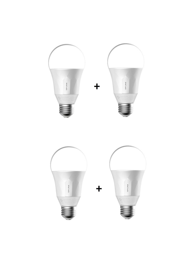 TP-LINK LB100 Smart Wi-Fi Dimmable LED Light Bulbs for Energy-Efficient Lighting, Pack of 4, White - Image 1