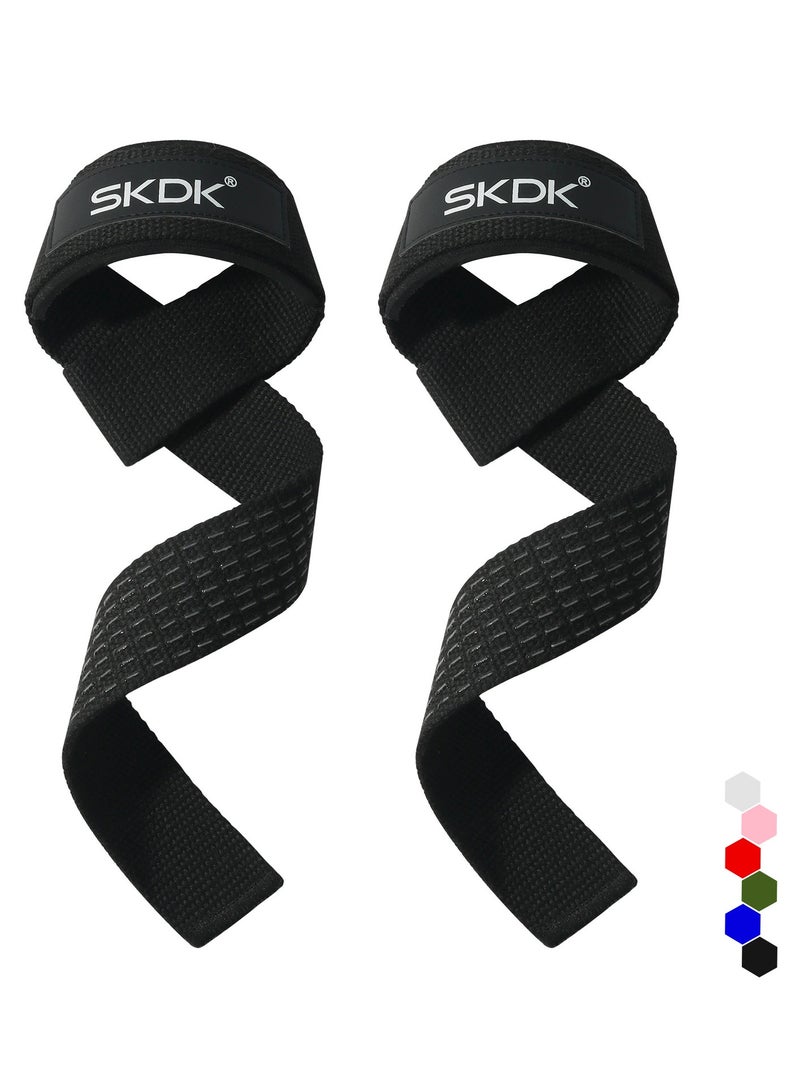 SKDK Non-Slip Silicone Lifting Straps, Straps for Gym, Weightlifting, Wristbands Gym Straps for Gym Women, Men, Weightlifting, Bodybuilding, Strength Training,Cotton Hard Pull Wrist Lifting Straps Grips Band-Deadlift Straps with Neoprene Cushioned Wrist Padded and Anti-Skid Silicone - for Weightlifting, Bodybuilding,  Strength Training ,Lifting Wrist Straps For Improved Grip - Image 1