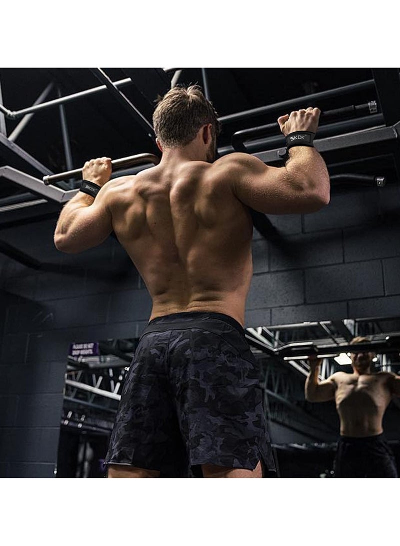 SKDK Non-Slip Silicone Lifting Straps, Straps for Gym, Weightlifting, Wristbands Gym Straps for Gym Women, Men, Weightlifting, Bodybuilding, Strength Training,Cotton Hard Pull Wrist Lifting Straps Grips Band-Deadlift Straps with Neoprene Cushioned Wrist Padded and Anti-Skid Silicone - for Weightlifting, Bodybuilding,  Strength Training ,Lifting Wrist Straps For Improved Grip - Image 4