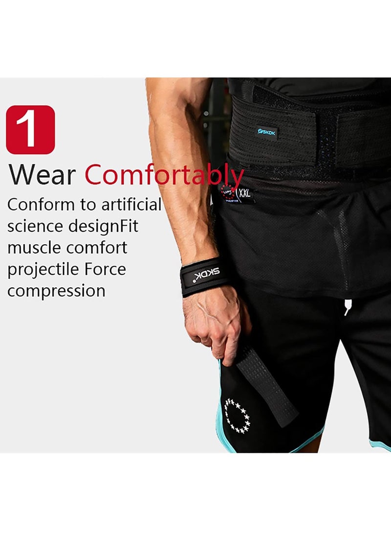 SKDK Non-Slip Silicone Lifting Straps, Straps for Gym, Weightlifting, Wristbands Gym Straps for Gym Women, Men, Weightlifting, Bodybuilding, Strength Training,Cotton Hard Pull Wrist Lifting Straps Grips Band-Deadlift Straps with Neoprene Cushioned Wrist Padded and Anti-Skid Silicone - for Weightlifting, Bodybuilding,  Strength Training ,Lifting Wrist Straps For Improved Grip - Image 5