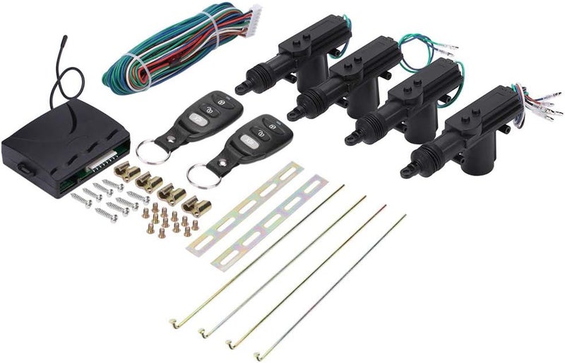 klarako Keyless Entry System, Universal Car Door Lock and Unlock System Remote Control Auto Vehicle Central Locking Security Keyless Entry Kit with and 4 Door Lock Actuators - Image 1