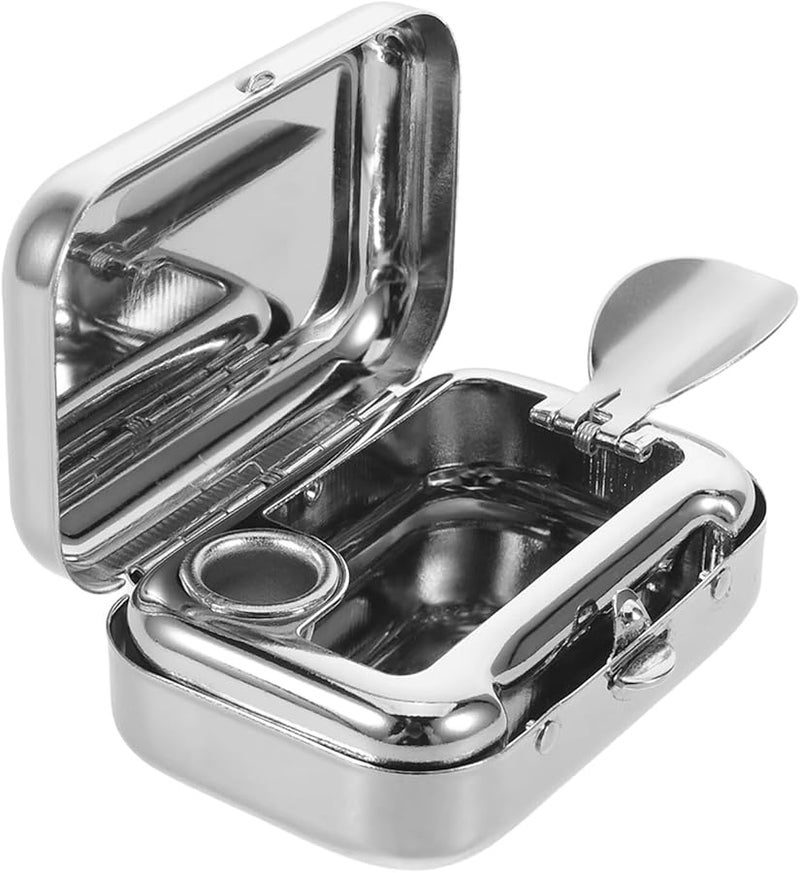 Stainless Steel Portable Windproof Ashtray With Lid For Outdoor Travel Car Home Use - Image 1