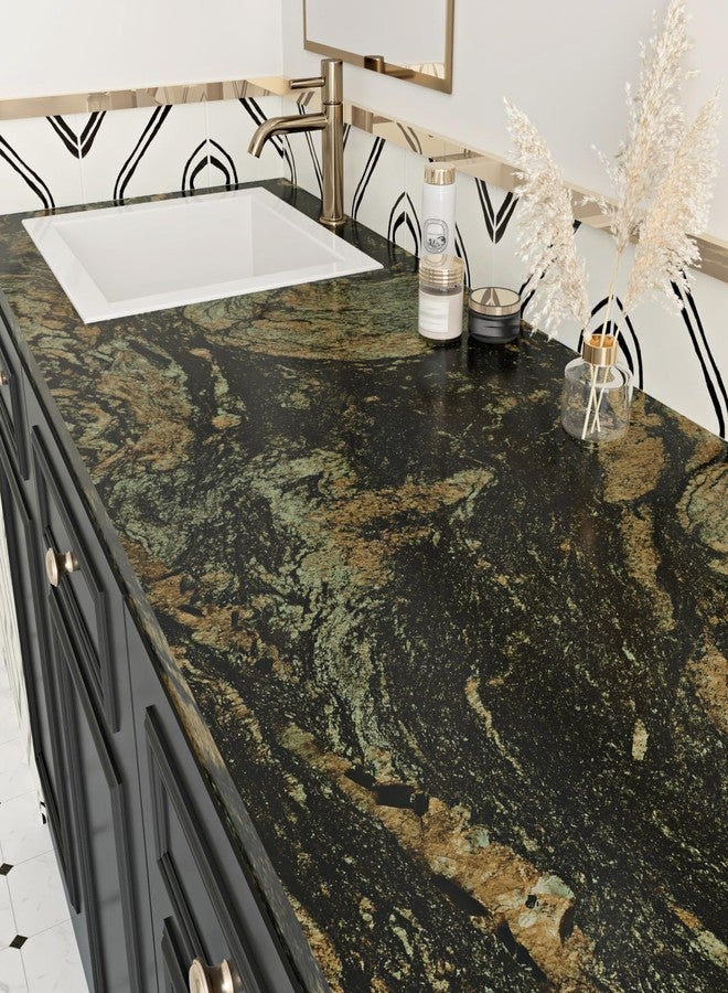 Wallercity Marble Contact Paper for Countertops Waterproof Glossy Black Marble Wallpaper Peel and Stick Shiny Kitchen Counter Contact Paper for Kitchen Tables Blacksplash Vinyl Roll 15.8 x 236 in - Image 4