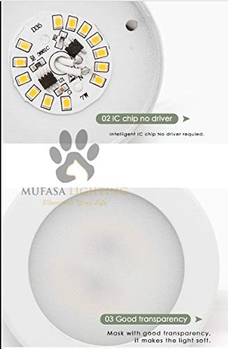 Mufasa Aluminium 3 Watt White Body 6Cm Led Surface Panel, Cabinet, Wardrobe Light, Slim Round Style Flush Mount Ceiling Lamp, Pack Of 4 (White) - Image 5