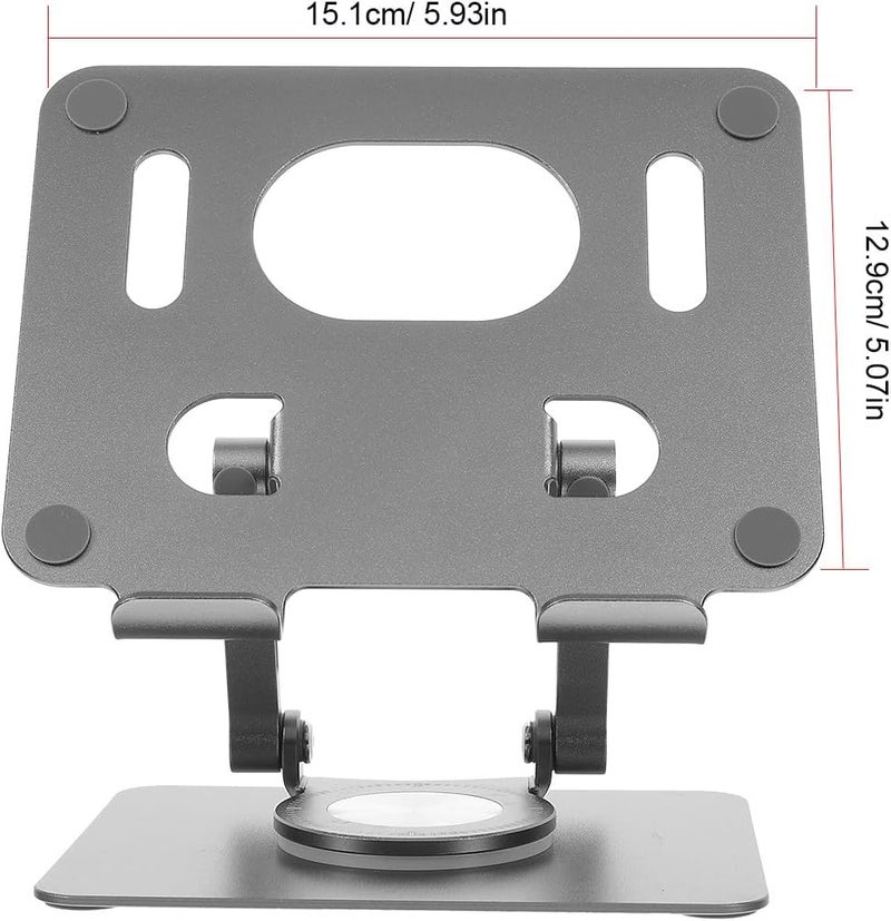 Aluminum 360° Rotatable Adjustable Tablet Stand Holder Desktop Foldable Bracket for Universal Tablets Gray Portable Multi-Functional Support for Home and Office Use - Image 2