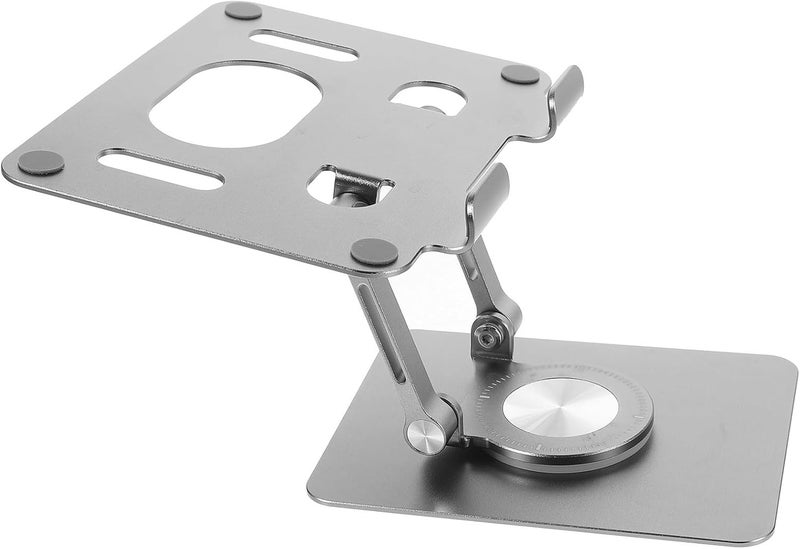 Aluminum 360° Rotatable Adjustable Tablet Stand Holder Desktop Foldable Bracket for Universal Tablets Gray Portable Multi-Functional Support for Home and Office Use - Image 1