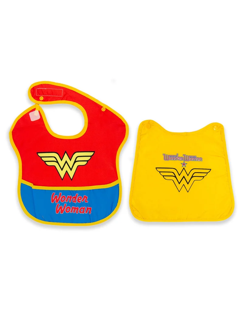 Warner Bros. Wonder Woman Baby Bibs With Capes