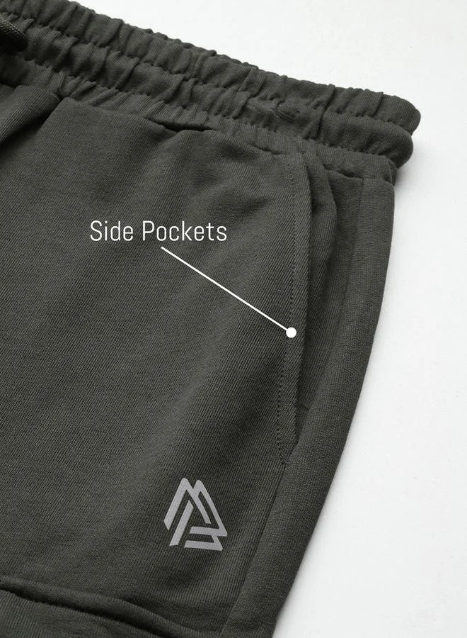 John Players  Men Green Cotton Cargo Shorts for Men | Best Price UAE