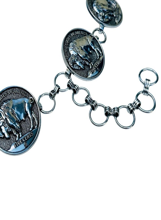 Wonderent Western Buffalo Coin Metal Chain Belt No.49 - Image 2