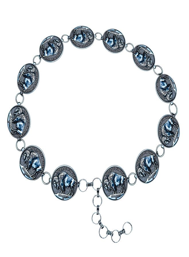 Wonderent Western Buffalo Coin Metal Chain Belt No.49 - Image 1