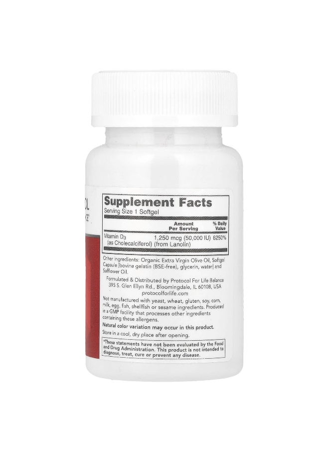 Protocol For Life Balance - Protocol for Life Balance, Vitamin D3, Clinical Potency, 50,000 IU, 12 Softgels - Image 1