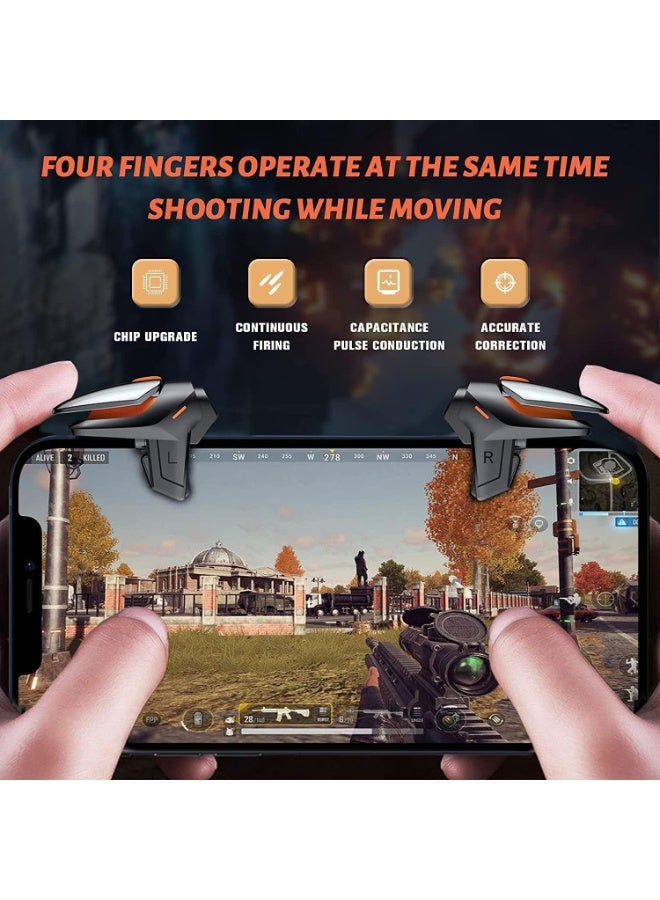SYOSS PUBG Game Controller Trigger， [1 Pair] New Version Smart Phone Game Controller Gamepad Large Thickness, Sensitive Aim & Shoot PUBG Triggers for iOS/Android-Black. - Image 2