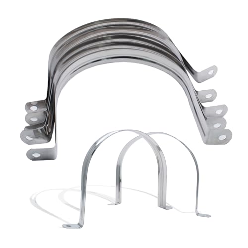 Jersvimc 10Pcs M63 Stainless Steel Conduit Clamps, 2-1/2 inch Two Hole Strap U Bracket Rigid Pipe Strap Metal U Clamp Conduit Strap Tension Clips U-tube Clamp Heavy Duty - Image 5