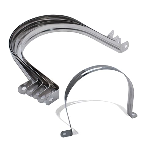 Jersvimc 10Pcs M63 Stainless Steel Conduit Clamps, 2-1/2 inch Two Hole Strap U Bracket Rigid Pipe Strap Metal U Clamp Conduit Strap Tension Clips U-tube Clamp Heavy Duty - Image 1