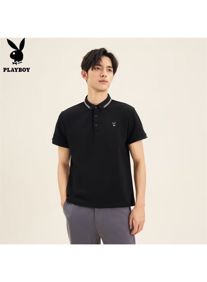Playboy Men'S Short Sleeve T-Shirt Summer Men'S Polo Shirt Turn-Down Collar Business Casual Top High-End Men'S Clothing - Image 2