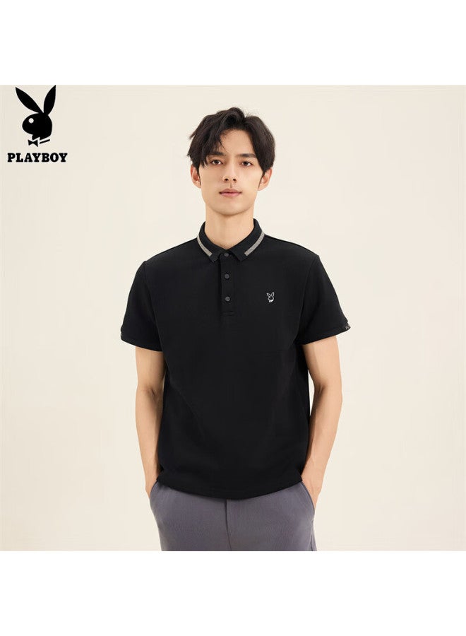 Playboy Men'S Short Sleeve T-Shirt Summer Men'S Polo Shirt Turn-Down Collar Business Casual Top High-End Men'S Clothing - Image 4
