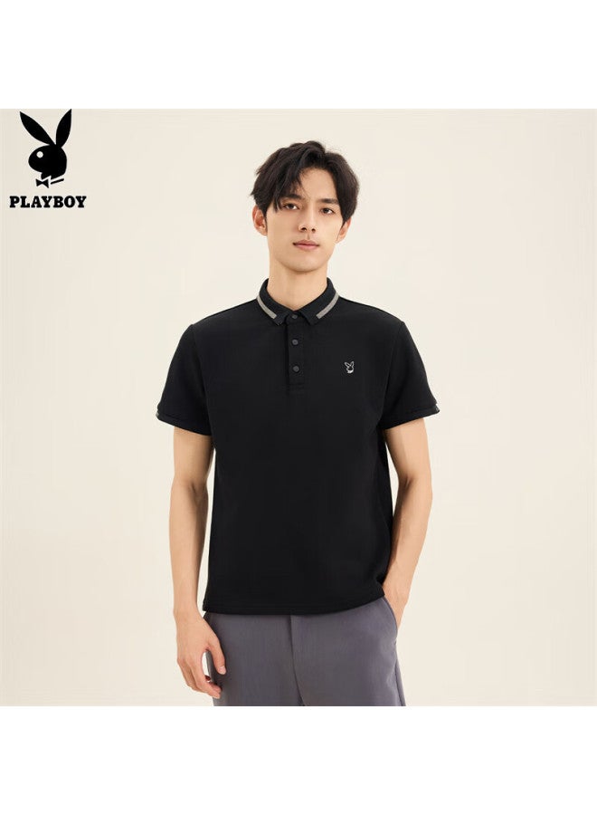 Playboy Men'S Short Sleeve T-Shirt Summer Men'S Polo Shirt Turn-Down Collar Business Casual Top High-End Men'S Clothing - Image 3