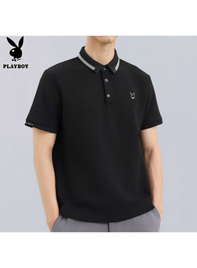 Playboy Men'S Short Sleeve T-Shirt Summer Men'S Polo Shirt Turn-Down Collar Business Casual Top High-End Men'S Clothing - Image 1
