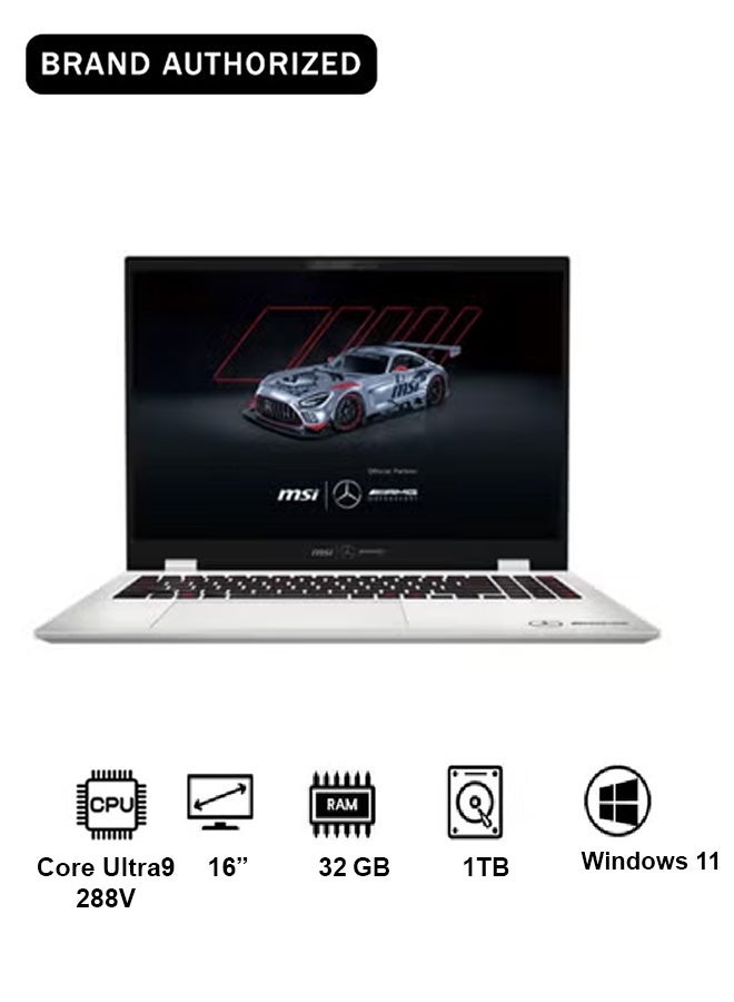 MSI Prestige 16 AI+ MercedesAMG B2VMG (Intel Arc Graphics) Laptop| 16"UHD+ (3840x2400) OLED Display, Intel Core Ultra 9 288V, 32GB RAM, 1TB SSD, Win11, Mercedes-AMG Motorsport Gift pack Urban Silver - Image 1