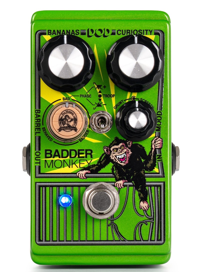 digi-tech Digitech DOD-BADDERMONKEY – Guitar Effects Pedal | Reissue Series | 3-Circuit Barrel Control Overdrive | Reversible StagePlate™ - Image 1