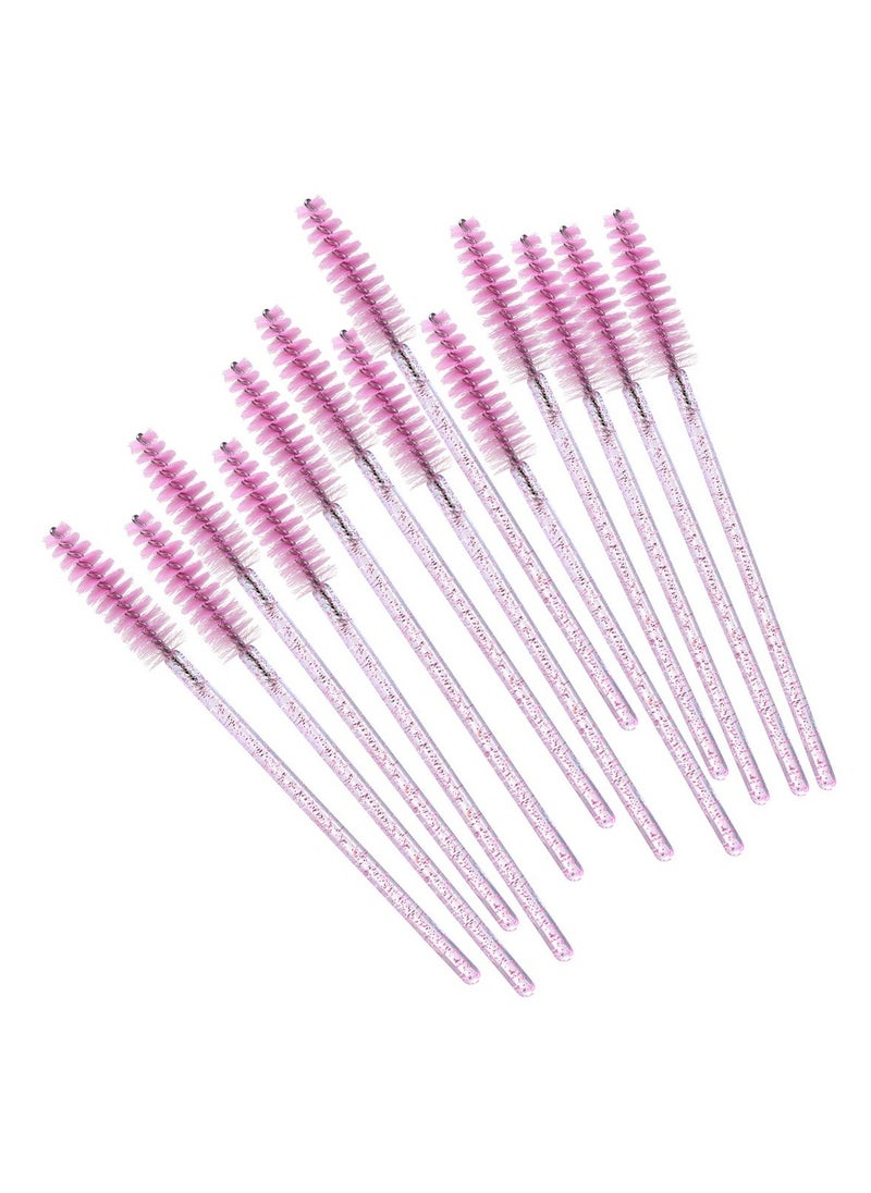 100PCS Disposable Eyelash Brush, Mascara Wands Makeup Brushes Applicators Kits for Eyelash Extensions and Eyebrow with Container (Light Pink)