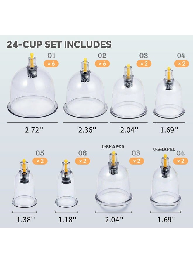 AIKOTOO Cupping Set Massage Therapy Cups Cupping Kit for Body Cellulite 24 Suction Cups - Image 3