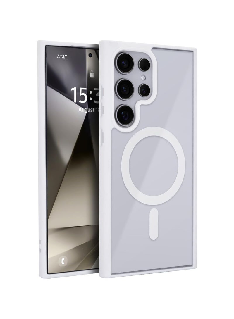 ACLIX Magnetic Case for Samsung Galaxy S25 Ultra 6.9inch , Translucent Matte Back, Shockproof Magnetic Case Compatible with MagSafe (White) - Image 1