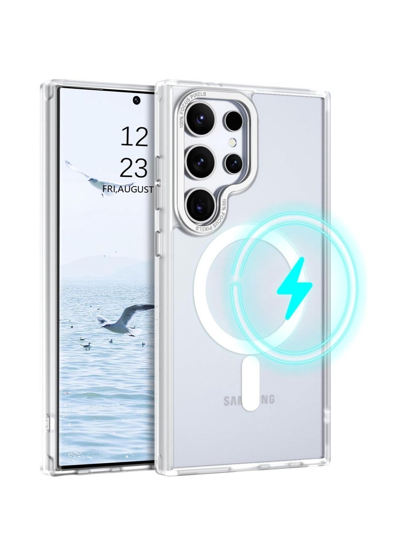 ACLIX Magnetic Case for Samsung Galaxy S25 Ultra 6.9inch , Translucent Matte Back, Shockproof Magnetic Case Compatible with MagSafe (White) - Image 3