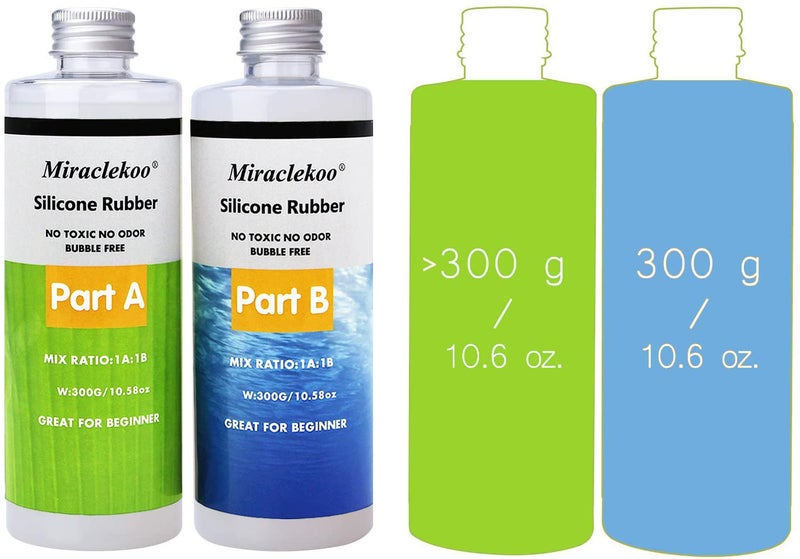 Miraclekoo مجموعة صنع قوالب السيليكون من ميراكلكو - سيليكون سائل مطاطي 15A سيليكون بلاتيني شفاف لصنع قوالب الراتنج، صب الراتنج، قوالب السيليكون (21.16 أونصة) - Image 3