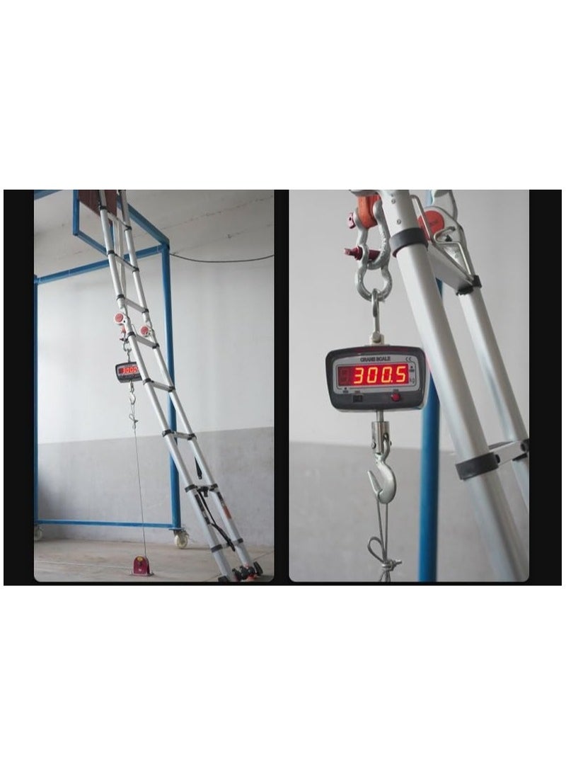 Generic - Aluminum Telescopic Ladder Multi-Purpose Extendable 3.5M Telescopic Ladder with Non-Slip Stair and Wheels 150kg Capacity - Image 1