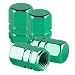 alpmosn Aluminum Tire Stem Valve Caps Wheel Valve Covers Car Dustproof Tire Cap Cover Accessories Universal for SUV Car Bike and Motorcycle Hexagon Shape 4PCS Green - Image 2
