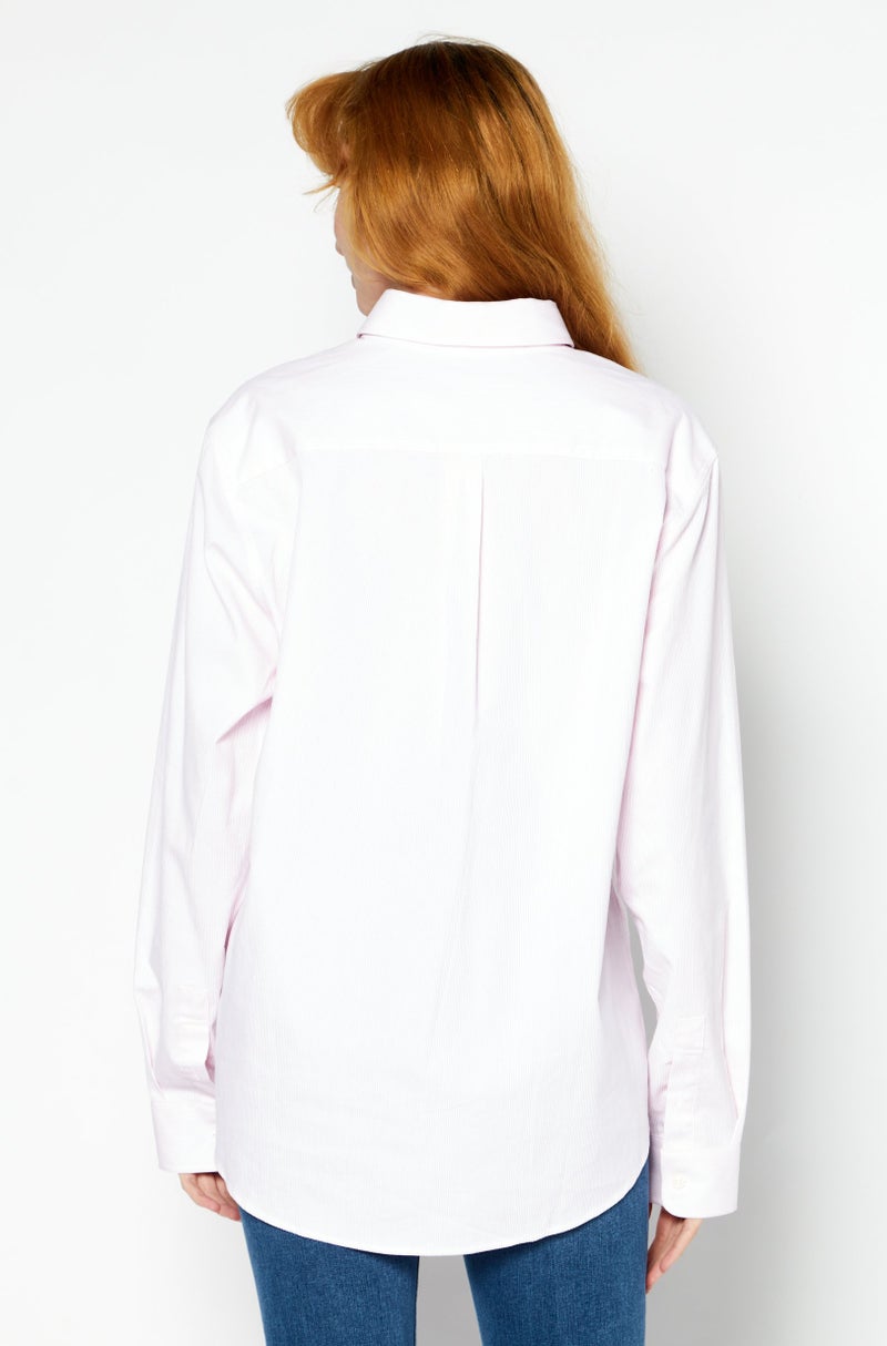 ESPRIT قميص نسائي عادي بأكمام طويلة مخطط كاجوال، وردي - Image 4