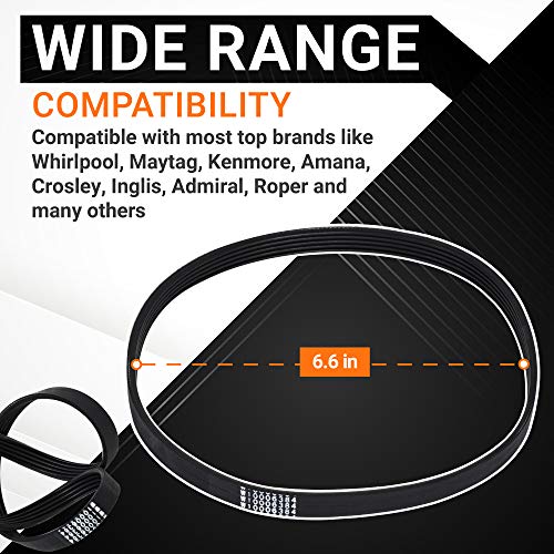 BlueStars W10006384 Washer Drive Belt - Compatible with Whirlpool Maytag Kenmore Washers - Replaces WPW10006384 WPW10006384VP PS11747978 AP6014712 - Image 2