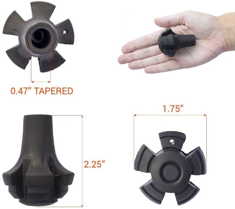 Monfasye Trekking Poles Tips, Rubber Hiking Sticks End Caps Protectors Replacement Accessorie Fit Most Hiking Trekking Walking Canes (12 Pack) - Image 3