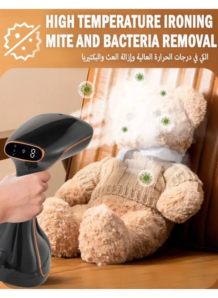 SOGAR SHAMO مكواة بخار للملابس، مكواة بخار محمولة عالية الطاقة، مكواة بخار يدوية، 9 ثوانٍ، تسخين سريع، مزيل التجاعيد - 1800 واط 320 مل - Image 4