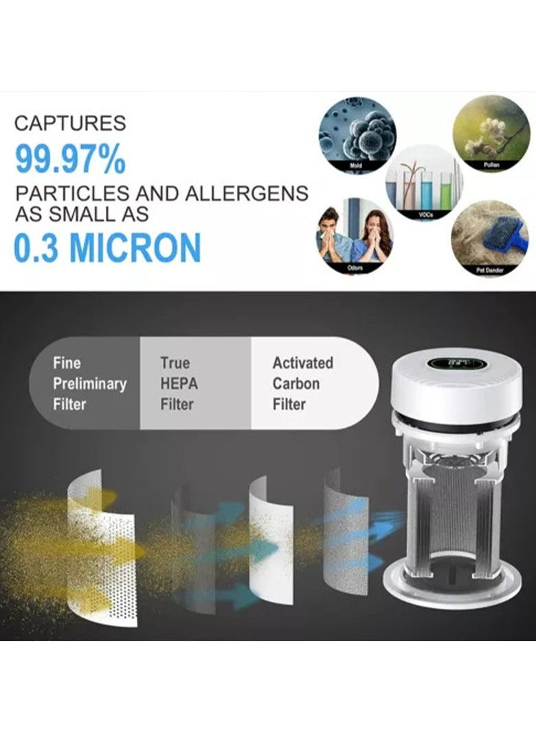 Arabest Air Purifiers for Bedroom, Quiet Air Cleaner, Portable Small Air Purifier for Office Living Room, Remove 99.97% 0.01 Microns Dust, Pollen - Image 3