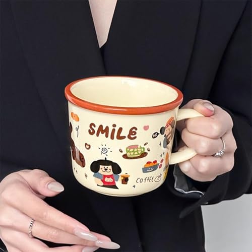 Spooky Bear Ceramic Mug – 375ml Cartoon Coffee & Tea Cup with Handle – Colorful Breakfast Cup for Kids, Women, Men – Fun Gift for Birthday, Christmas, Valentine's Day & More (Brown) - Image 2