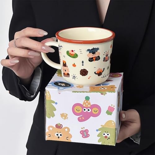 Spooky Bear Ceramic Mug – 375ml Cartoon Coffee & Tea Cup with Handle – Colorful Breakfast Cup for Kids, Women, Men – Fun Gift for Birthday, Christmas, Valentine's Day & More (Brown) - Image 3