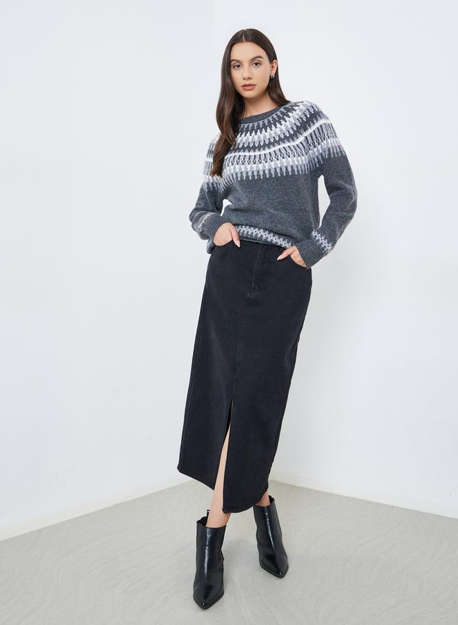 Take Two Graphic Printed Round Neck Sweater - Image 2